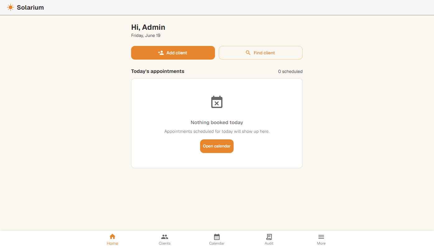Solarium - Web aplikacija